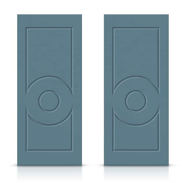 60 in. x 84 in. Hollow Core Dignity Blue Painted Composite MDF Interior Double Closet Sliding Doors