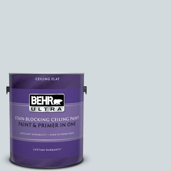 BEHR ULTRA 1 gal. #UL220-12 Urban Mist Ceiling Flat Interior Paint and Primer in One