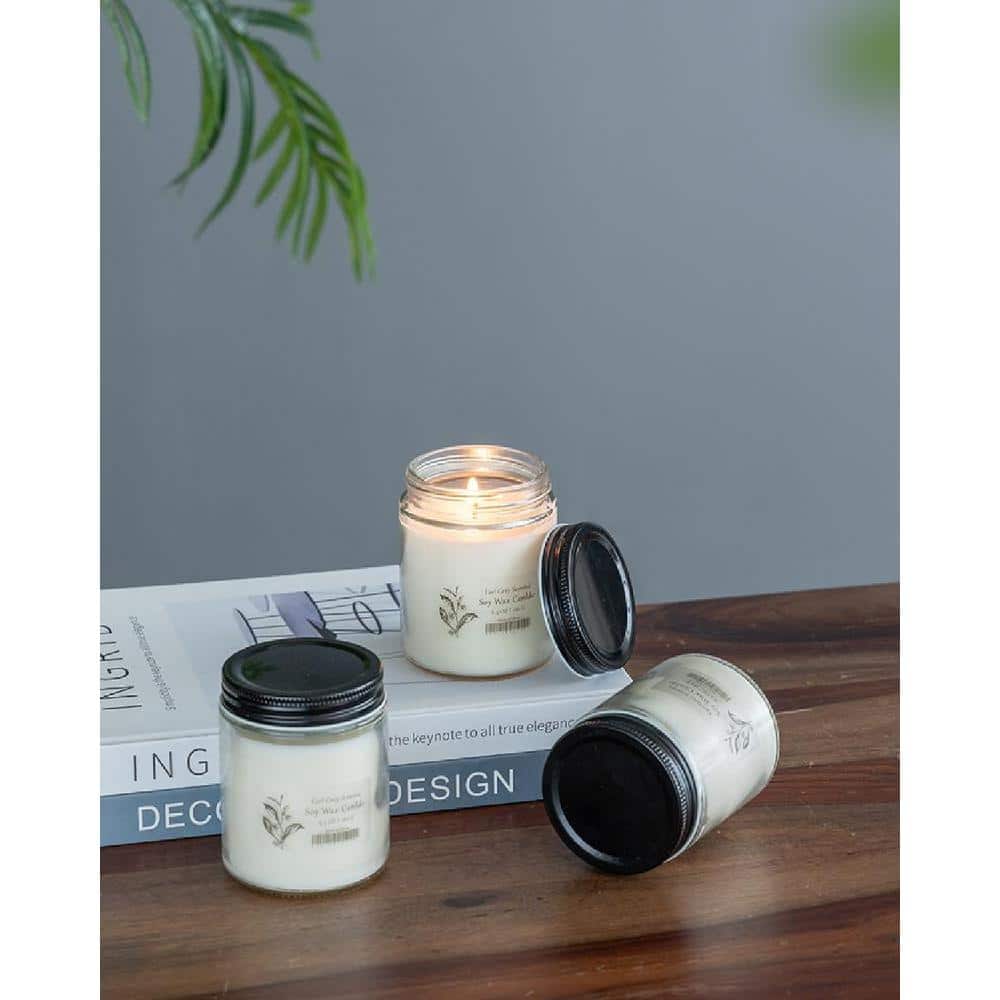 Earl Grey Scented Soy Wax Candle in Glass Jar
