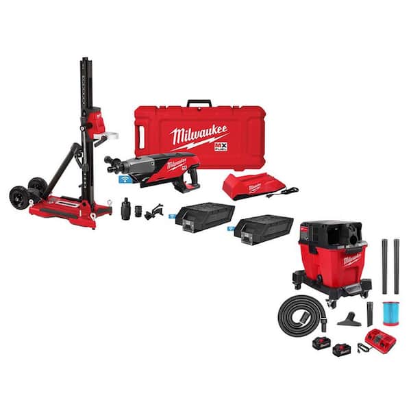Milwaukee MX FUEL Lithium-Ion Cordless Handheld Core Drill Kit with M18 FUEL 9 Gal. Cordless Wet/Dry Shop Vacuum Kit