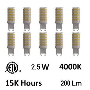 CWI Lighting 2.5 Watt G9 LED Bulb 4000K (Set of 10) G9K4000-10 - The Home  Depot