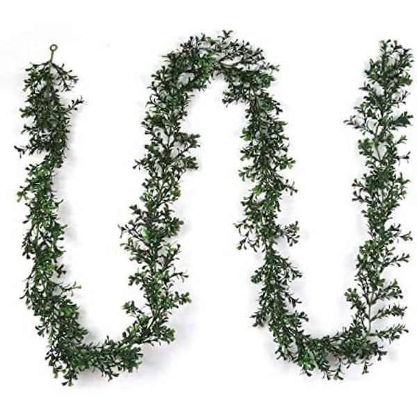 Larksilk 9 ft. Green Artificial Ivy Vine Boxwood Garland - 2 Pack with 384 Tips, Floral Home by Artificial Flowers