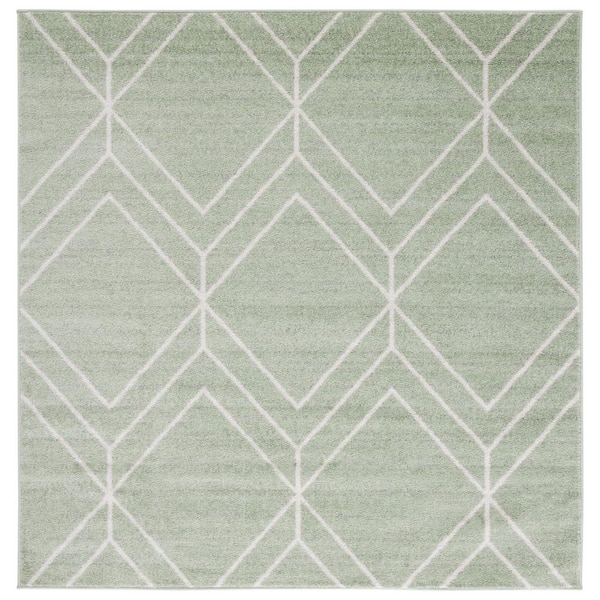 SAFAVIEH Adirondack Sage/Ivory 4 ft. x 4 ft. Diamond Square Area Rug
