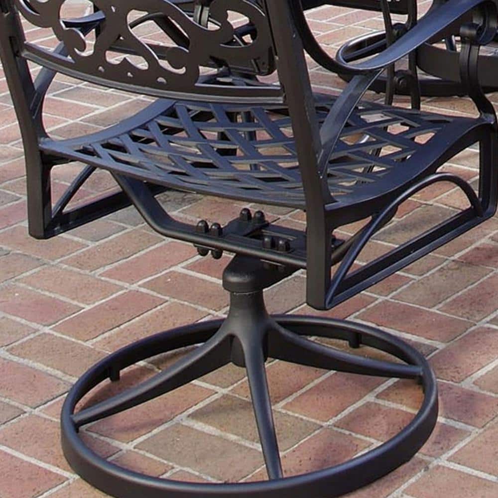 Sanibel 360-Degree Swivel Rocking Chair in Black Cast Aluminum