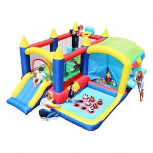 7 in 1 Inflatable Bounce House, Kids Indoor Outdoor Toddler Jump Bouncy Castle with Ball Pit