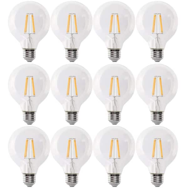 40-Watt Equivalent G25 Globe Dimmable Filament Clear CEC Title 20 E26 LED Vintage Edison LIght Bulb, Daylight (12-Pack)
