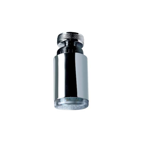 LDR Industries LED Swivel Aerator Hot/Cold with Faucet Adapter in Chrome