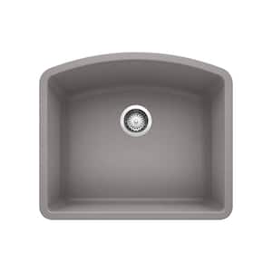 DIAMOND 24 in. Undermount Single Bowl Metallic Gray Granite Composite Kitchen Sink