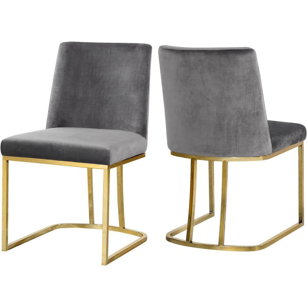 38 in.H Gray Finish High Solid Back Armless Dining Chair with Velvet Seat Material price history on PriceWatchPro
