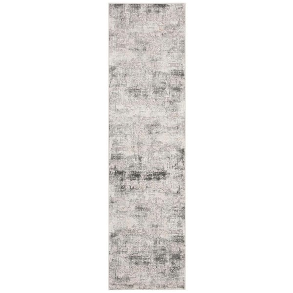 SAFAVIEH Vogue Beige/Charcoal 2 ft. x 10 ft. Gradient Distressed Runner Rug