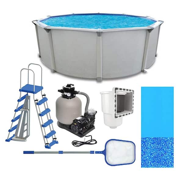 AQUARIAN Fuzion 21 ft. x 52 in. Above Ground Swimming Pool w/Pump, Ladder and Equipment