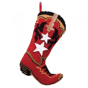 20 in. H Hooked Stocking Red Boot