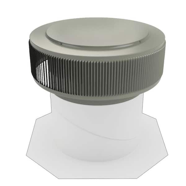 Active Ventilation Aura Vent 113 NFA 12 in. Weatherwood Finish Aluminum Roof Turbine Replacement Static Roof Vent with Louver Design