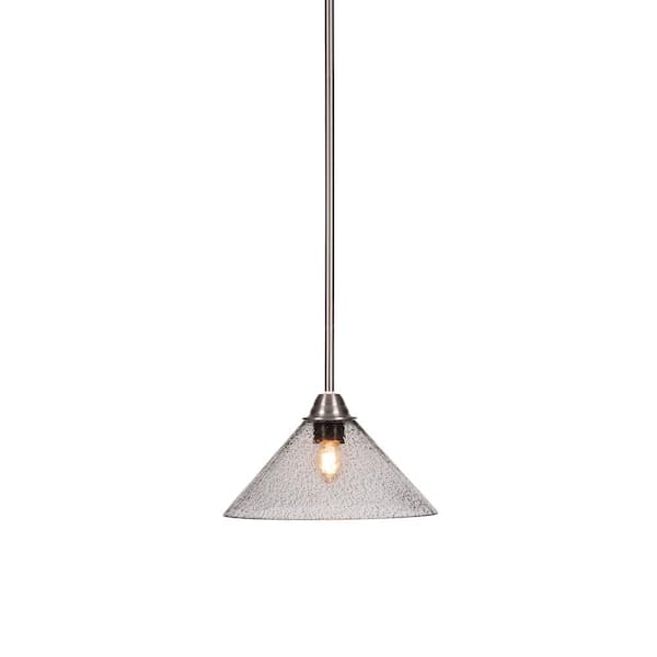 Unbranded Madison 100-Watt 1-Light Brushed Nickel Bowl Mini Pendant Light with Glass Shade