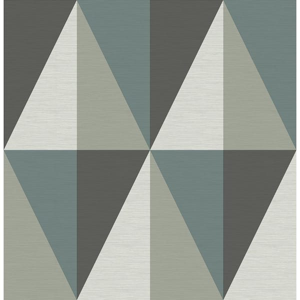 A-Street Prints Aspect Teal Geometric Faux Grasscloth Teal Wallpaper Sample