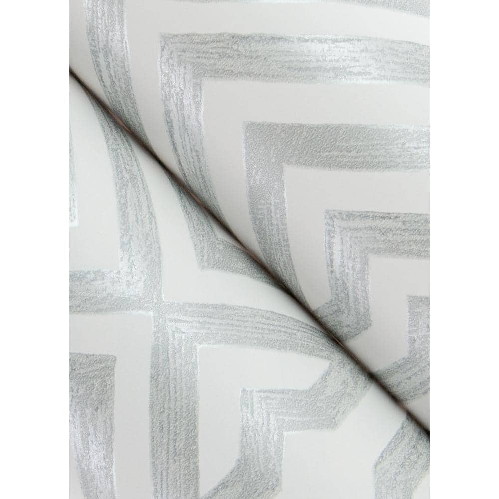 Lyon Silver Geometric Non-Woven Washable Wallpaper