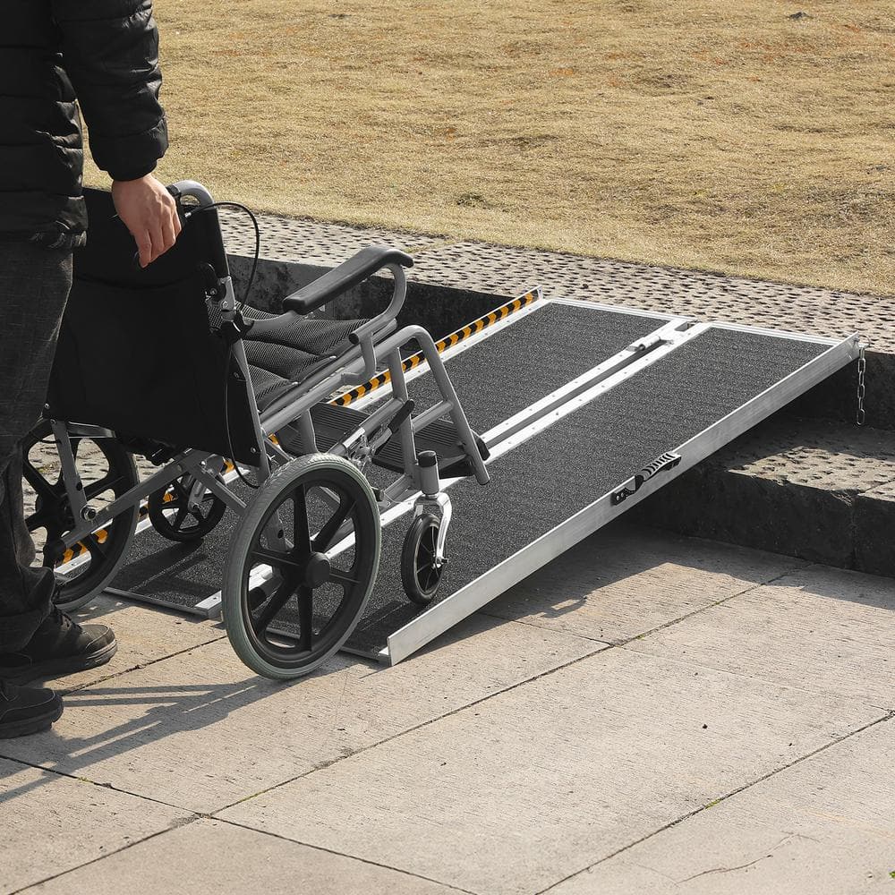 6 ft Non-Slip Aluminum Folding Wheelchair Ramp with 800 lbs Capacity