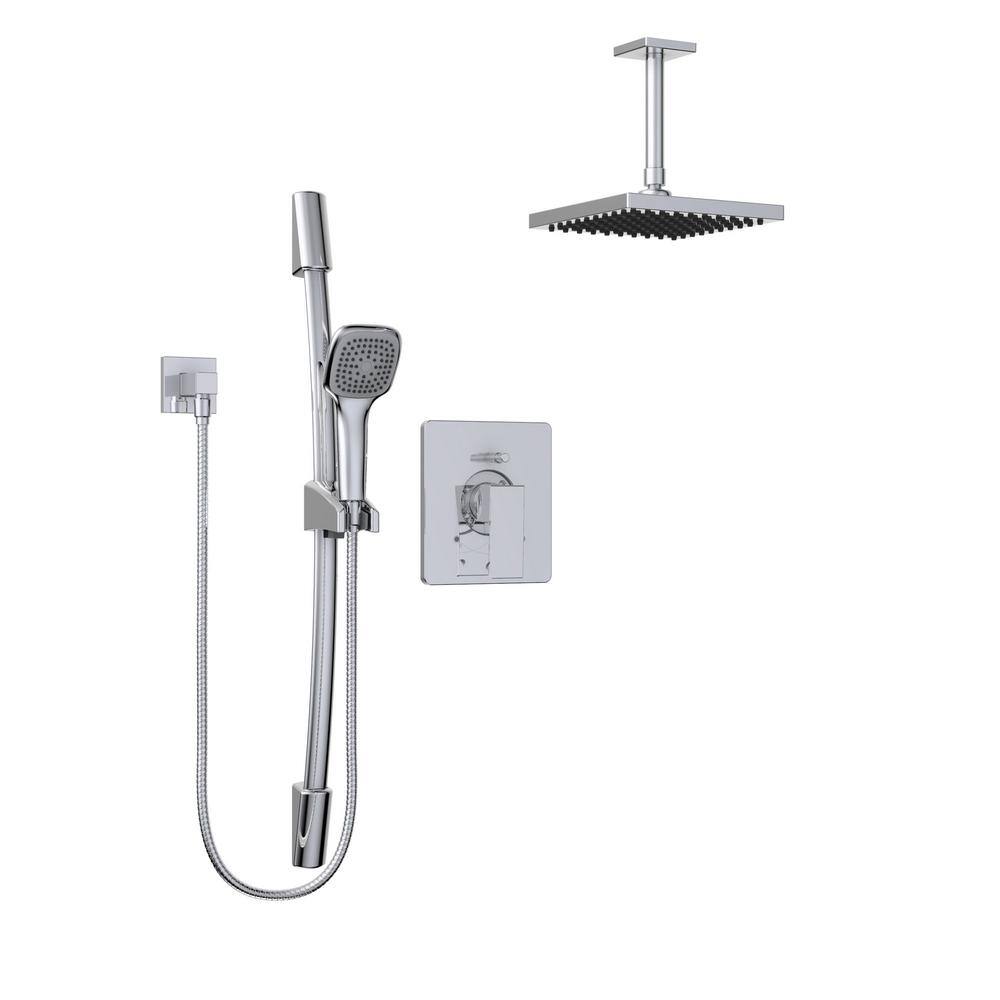 KEENEY Quadrato 1Spray Square Hand Shower and Showerhead from Ceiling