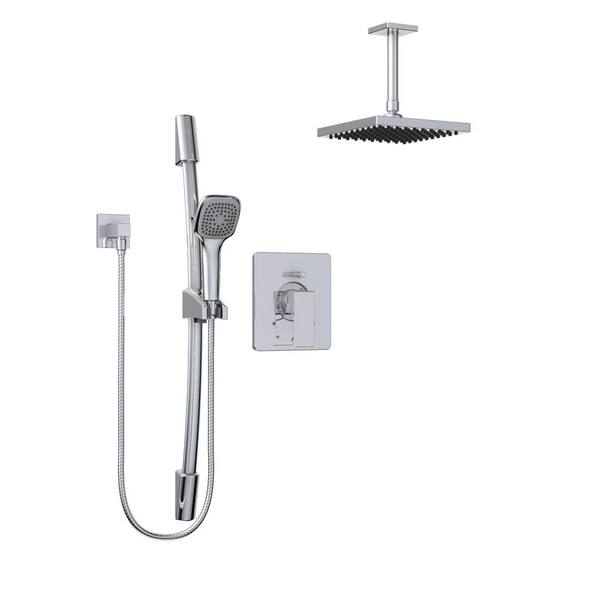 KEENEY Quadrato 1Spray Square Hand Shower and Showerhead from Ceiling