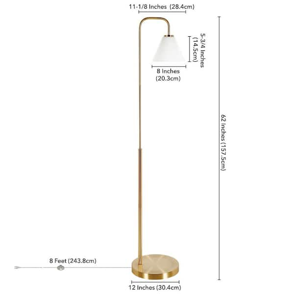 Meyer&Cross Henderson 62 in. Brass Arc Floor Lamp with Clear Glass Shade  FL0776 - The Home Depot