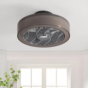 16 in. Gray Indoor Small LED Ceiling Fan with Remote