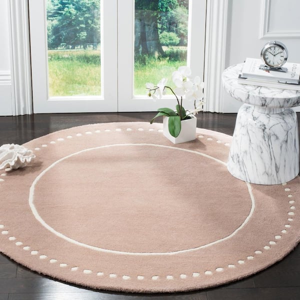 Bella Beige/Ivory 5 ft. x 5 ft. Round Border Area Rug