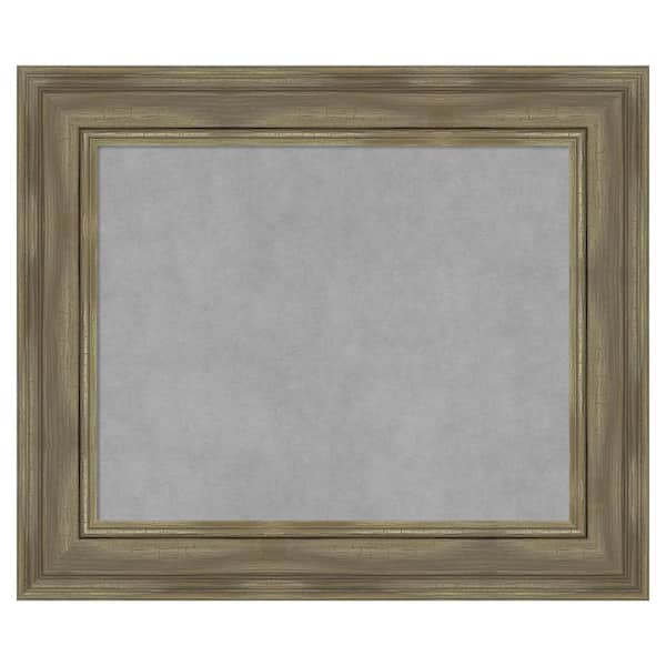 Amanti Art Alexandria Greywash 26 in. x 22 in. Framed Magnetic Board
