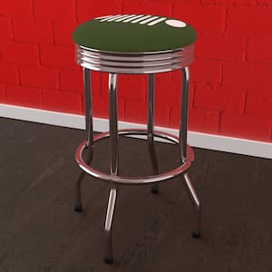 Jeep Grille 1 29 in. Green Backless Metal Bar Stool with Vinyl Seat