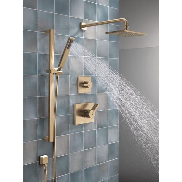 Delta Vero Gold 2-Handle 2-Spray Shower Faucet 1.75 GPM with Hand