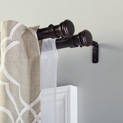 Mix and Match 1 in. Double Curtain Rod Bracket in Oil Rubbed Bronze (3-Pack)