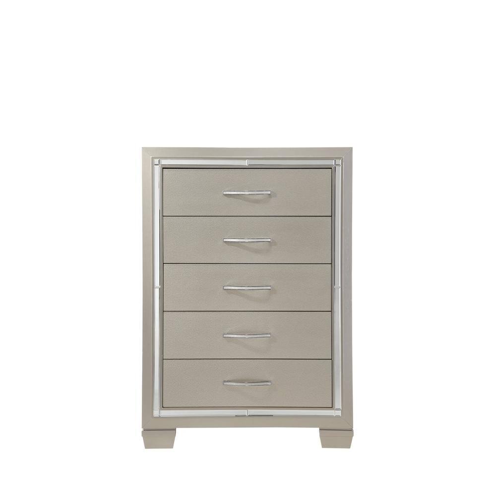 Unbranded  5- Drawers Champagne Glamour Chest of Drawers - 1