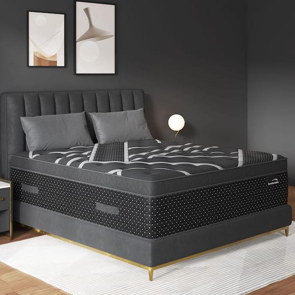 LuckyLotus Queen Medium Firm Hybrid Cooling Gel Memory Foam