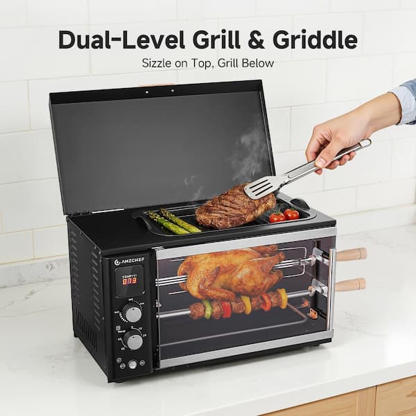 amzchef 21 in. Electric Indoor Grill for Pan-frying and Grilling