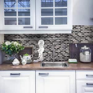 Coal Mine Gray 11.5 in. x 11.625 in. Interlocking Mixed Glass and Stone Mosaic Tile (14.99 sq. ft./Case)