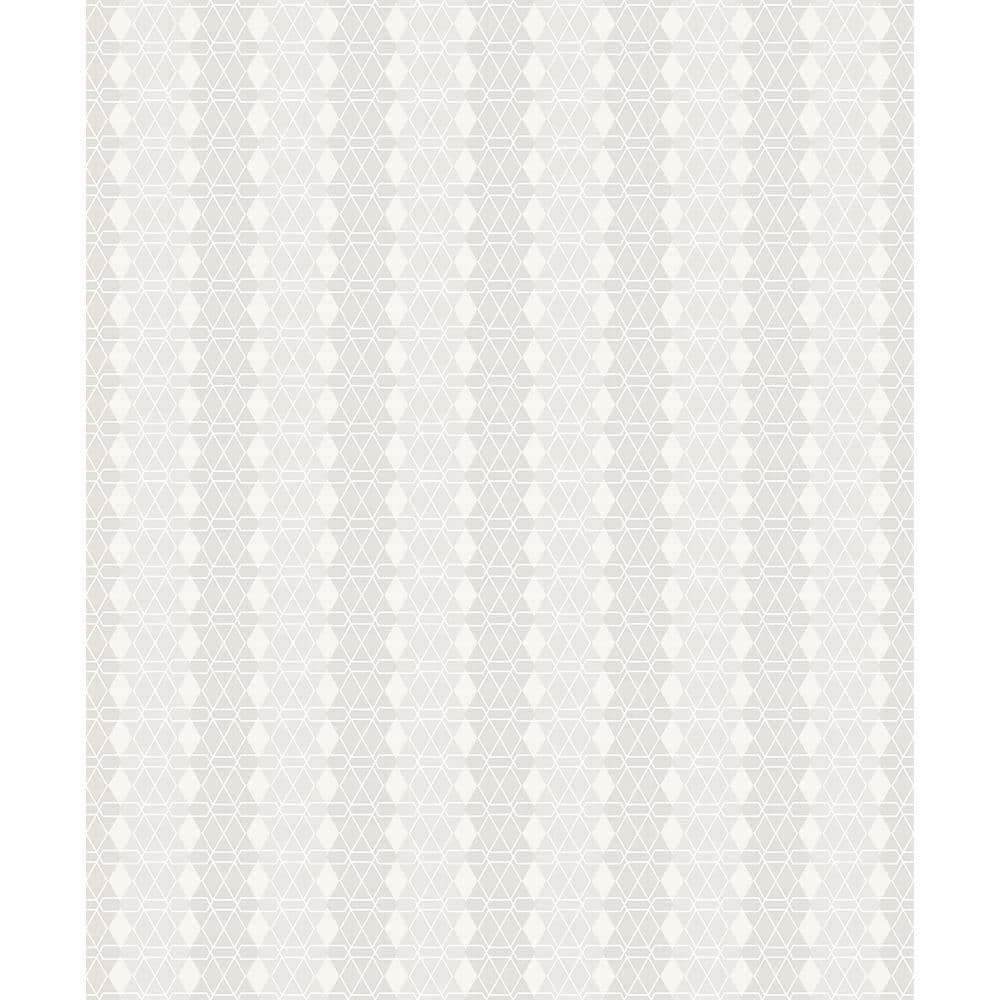 Taylor Light Grey Diamond Paper Strippable Roll (Covers 57.8 sq. ft.)