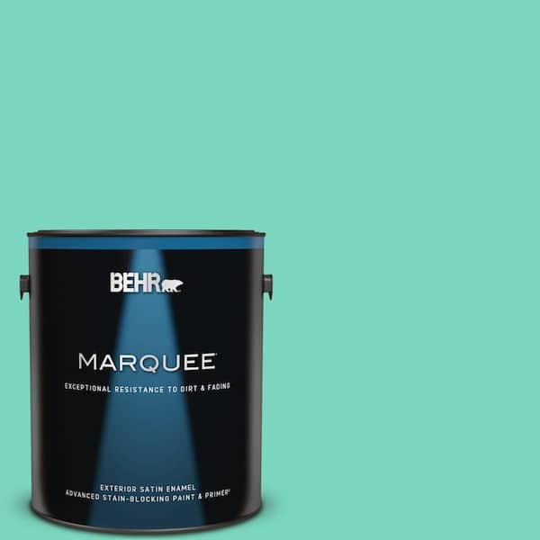 BEHR MARQUEE 1 gal. #P430-3 Green Parakeet Satin Enamel Exterior Paint & Primer