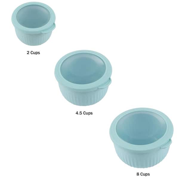 Classic Cuisine Teal 3-Piece Nesting Mixing Bowls with Lids Set ST