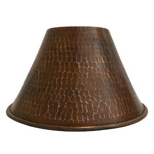 1-Light Hammered Copper Cone Pendant Shade in Oil Rubbed Bronze