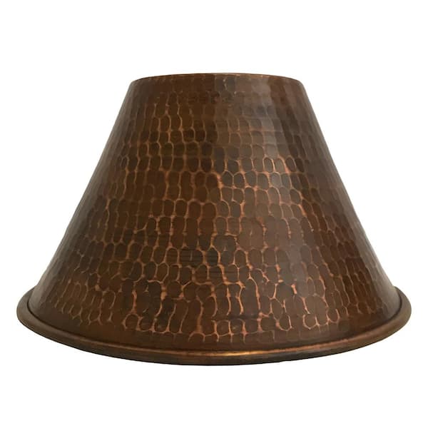 1-Light Hammered Copper Cone Pendant Shade in Oil Rubbed Bronze