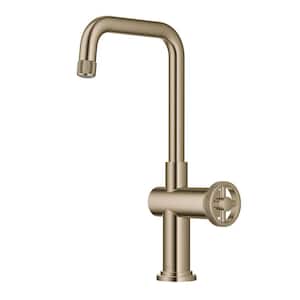 Urbix Industrial Single Handle Kitchen Bar Faucet in Brushed Gold