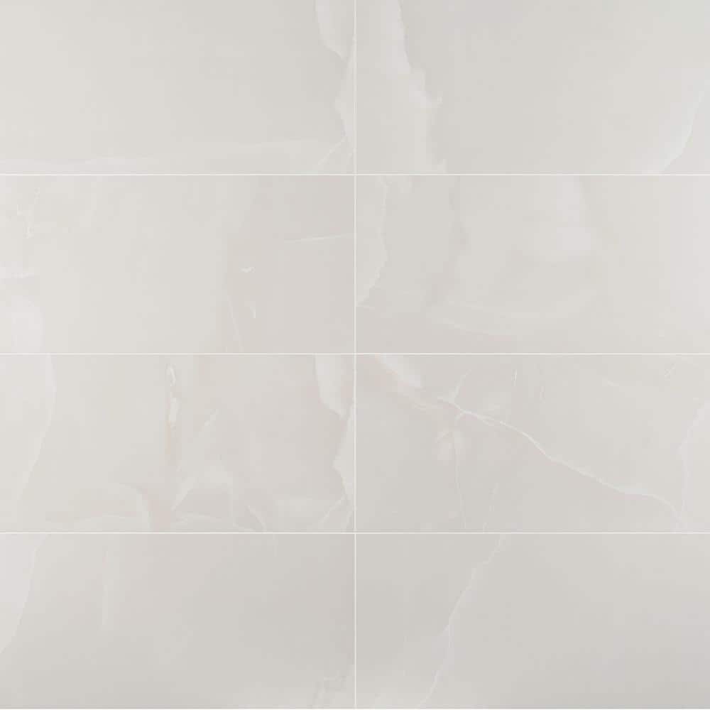 Saroshi Large Format Polished Porcelain Marble Look Tile