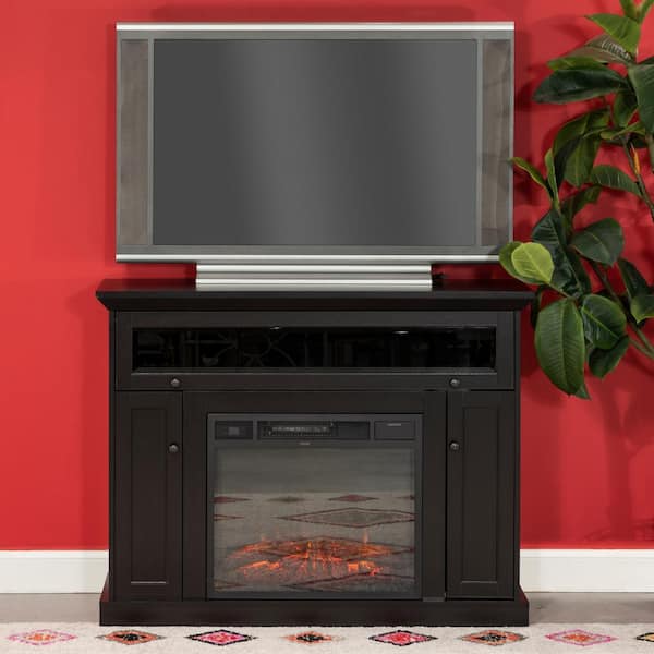 Home Source Industries Taylor 15 in. Dark Espresso Wood TV Stand Fits TVs Up to 55 in.