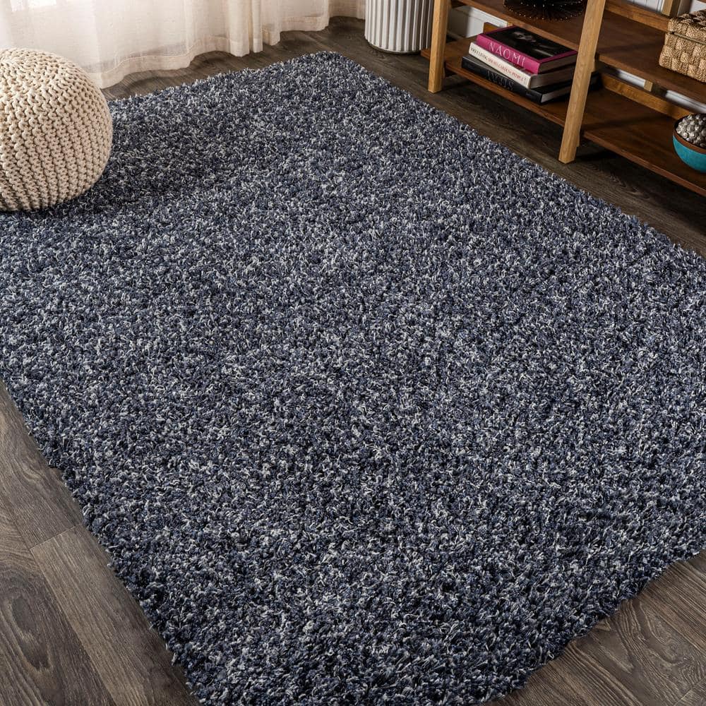Mercer Shag Plush Denim Blue 3' x 5' Rectangular Area Rug