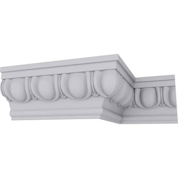 Ekena Millwork SAMPLE - 2-3/8 in. x 12 in. x 4-3/4 in. Polyurethane Egg and Dart Crown Moulding