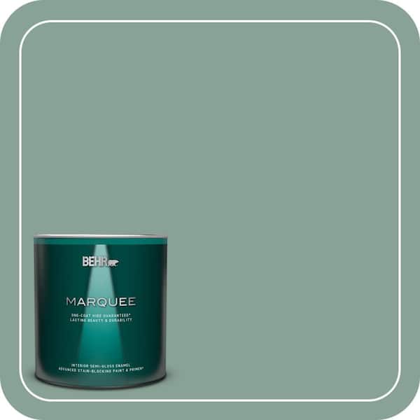BEHR MARQUEE 1 qt. #T16-12 Modern Mint Semi-Gloss Enamel Interior Paint & Primer