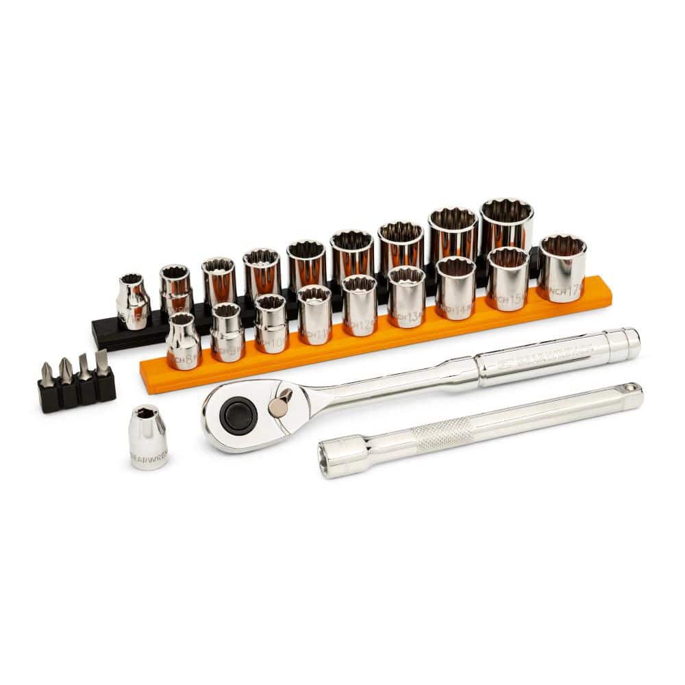GEARWRENCH 3/8 in. Drive 72-Tooth 12-Point SAE/MM Mechanics Hand