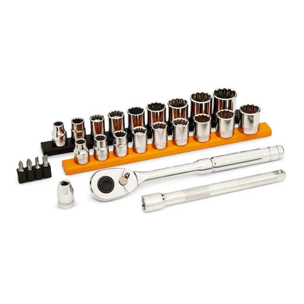 3/8 in. Drive 72-Tooth 12-Point SAE/MM Mechanics Hand Tool Set (25-Piece)