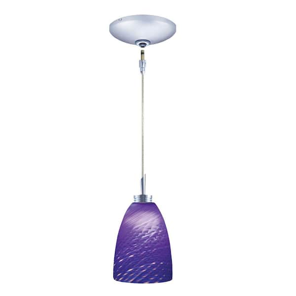 Unbranded Low Voltage Quick Adapt 4 in. x 105-1/4 in. Blue Pendant and Chrome Canopy Kit