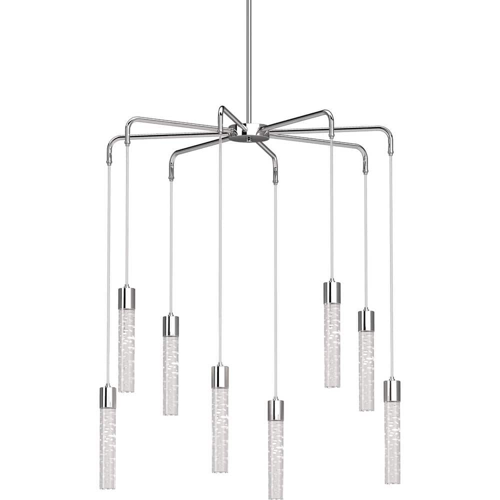 Tristen 8-Light Chrome Indoor Integrated LED Chandelier with Clear Bubble Acrylic price history on PriceWatchPro
