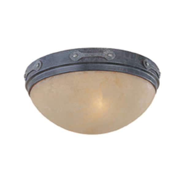 Designers Fountain El Paso 2-Light Flush Mount Weathered Saddle Ceiling Light-DISCONTINUED